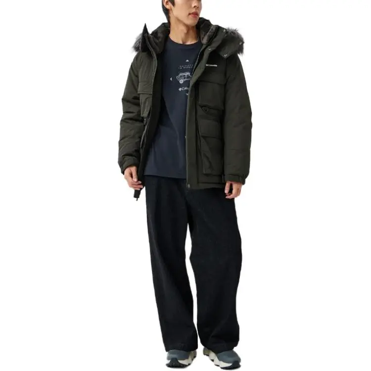 Columbia Down Jacket Unisex Army Green-4