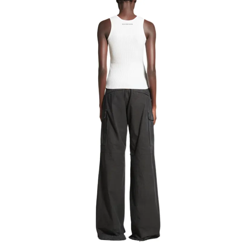 Balenciaga Tank Top Regular Fit Women's White-3
