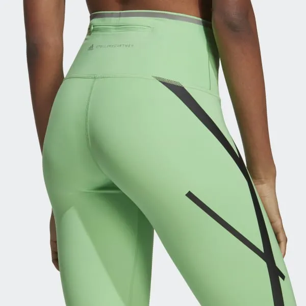 Adidas BY STELLA MCCARTNEY TRUEPACE RUNNING LEGGINGS Athletic Trousers Women's Semi-Shimmer Green-1