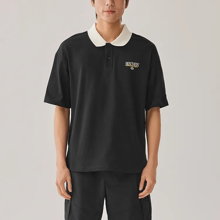 Skechers Sports And Leisure Polo Shirt Men's Carbon Black-1