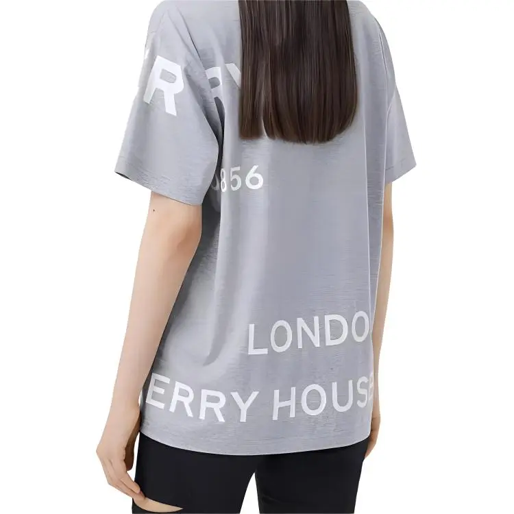 Burberry T Shirts Women's Light Heather Gray-2