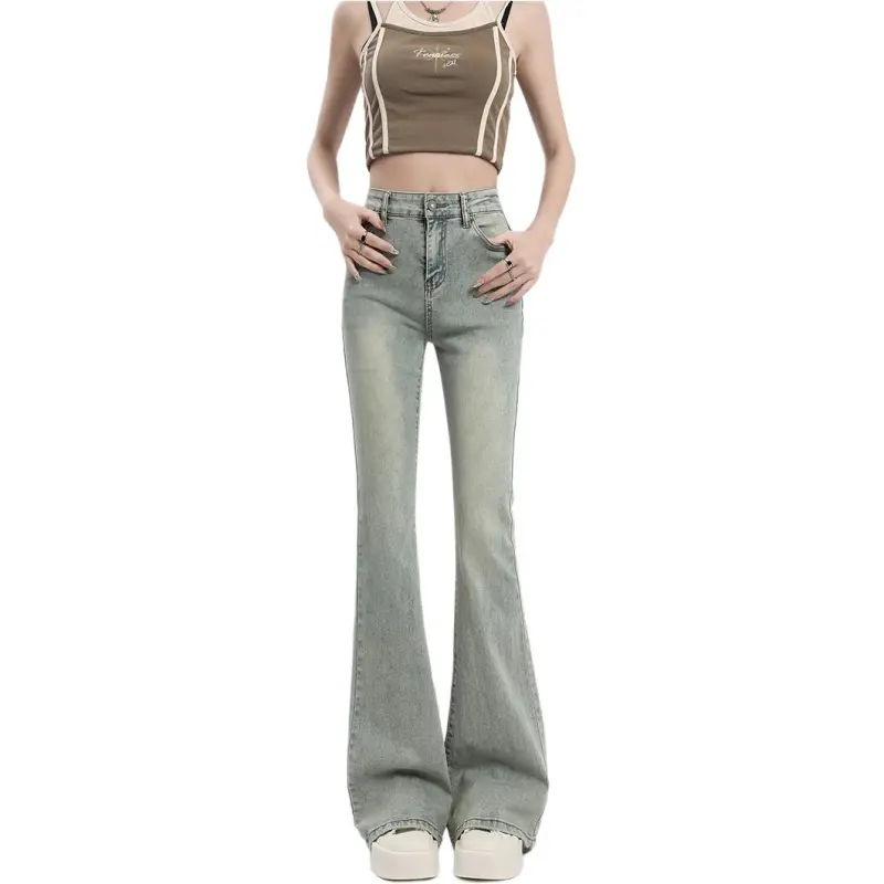 YINLEI Jeans Women's Yellow-8