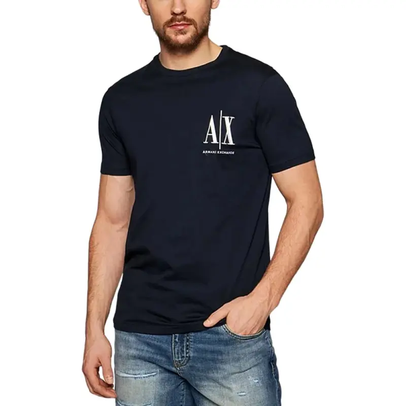 ARMANI EXCHANGE Logo Embroidered Crewneck T Shirt-2