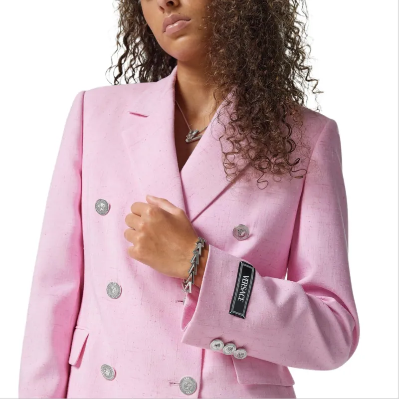 VERSACE Malfilé Double breasted Blazer-4
