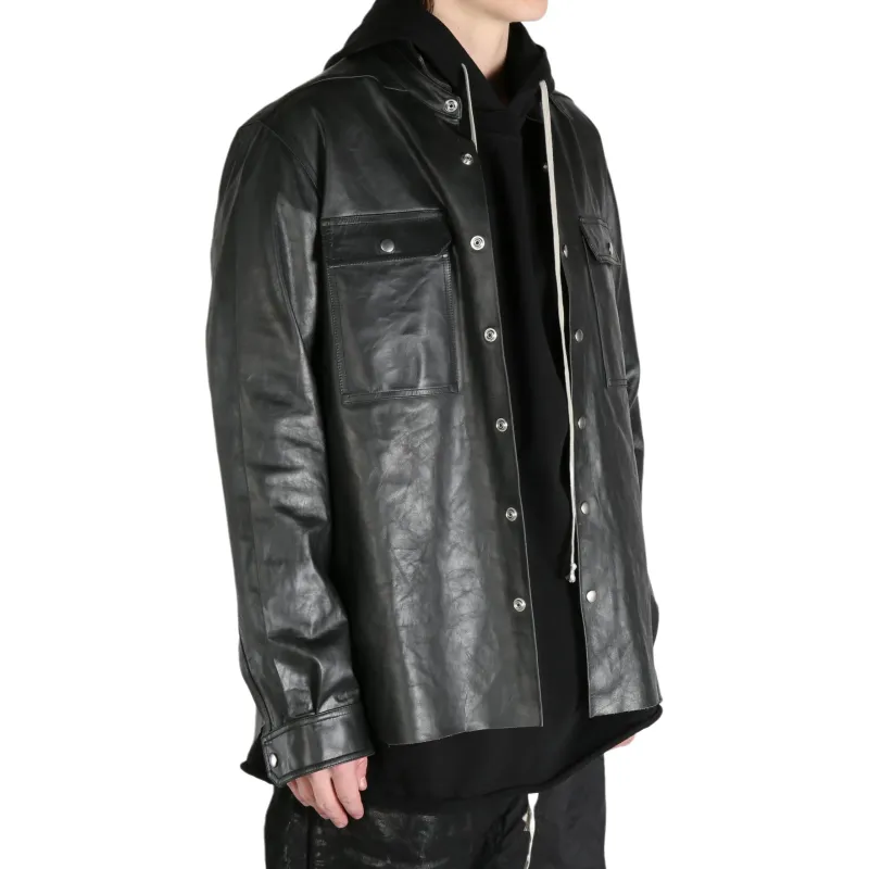 RICK OWENS Leather Outershirt-2