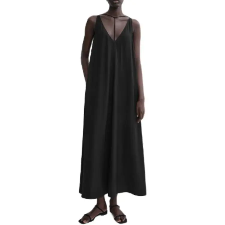 TOTEME Kyro V Neck Sleeveless Maxi Dress-4