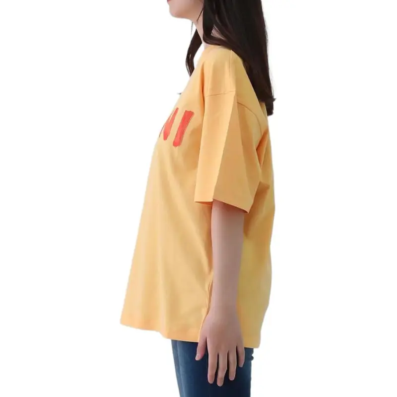 MARNI Drop Shoulder Sleeve T Shirt Women's Orange-3