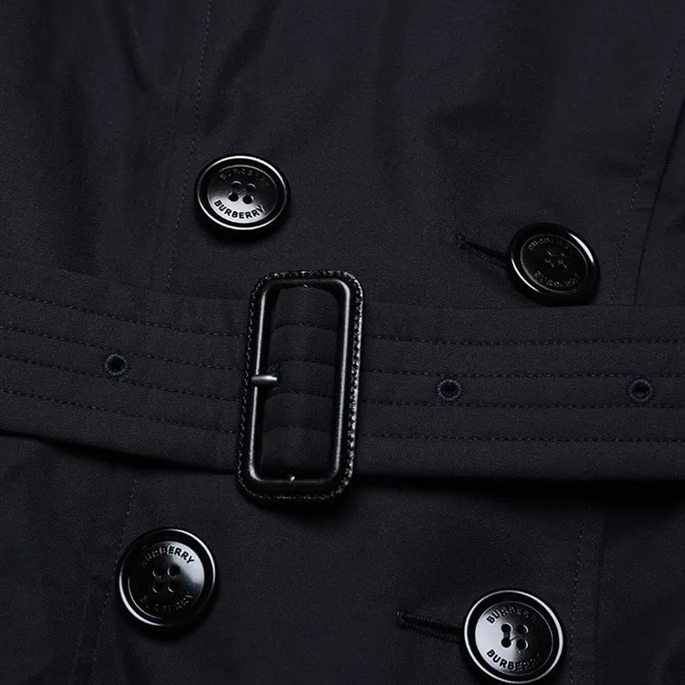 Burberry Trench Coats Women's Navy Blue-7