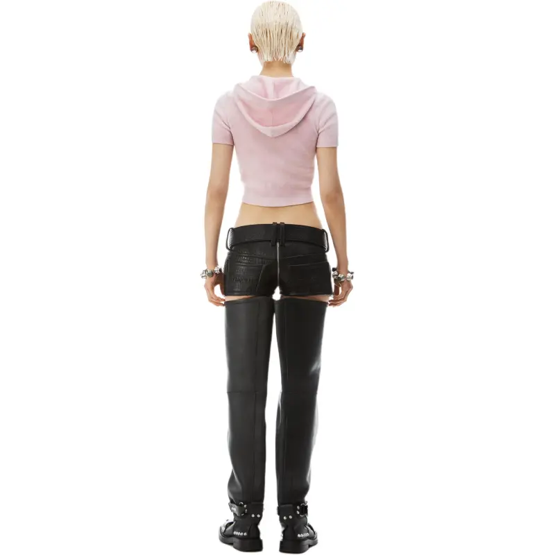 Alexander Wang Logo Embossed Cropped Hoodie-4