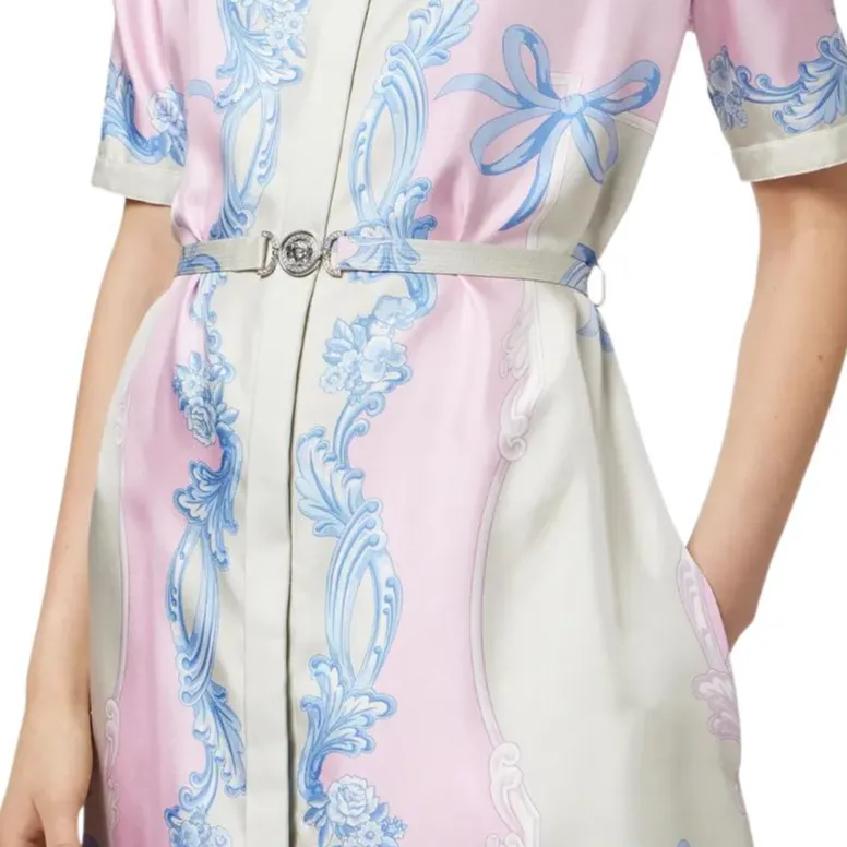VERSACE Cameo Midi Shirt Dress-4