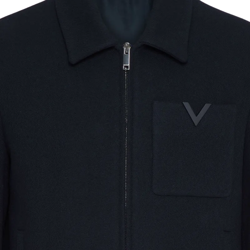 Valentino Logo-appliqué Wool Jacket-4
