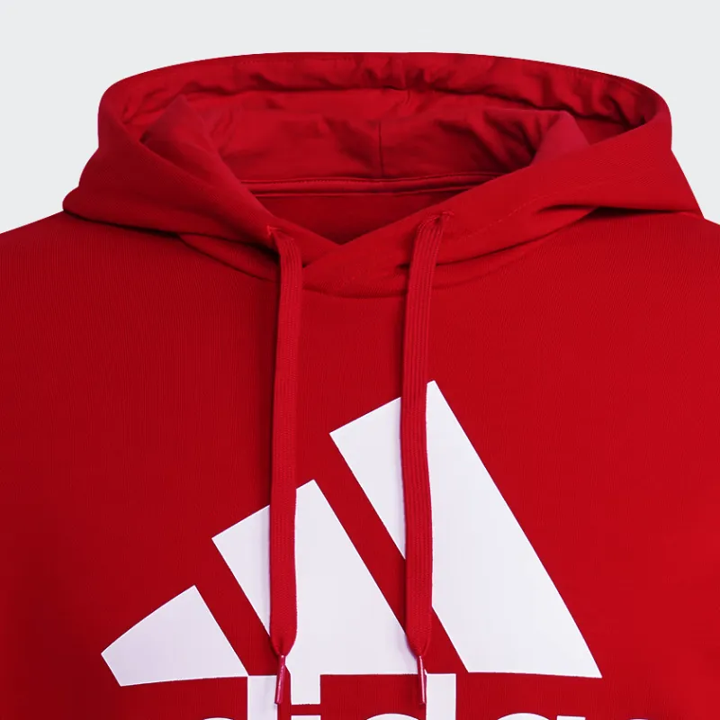 Adidas Essentials Fleece Big Logo Hoodie Sweatshirt Men's Red-4
