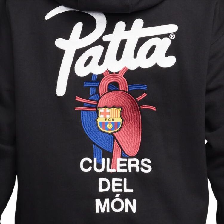 トップス Nike FC Barcelona x Patta Hooded Sweater Nike FC Barcelona x Patta 'Culers del Món' Black Hooded
