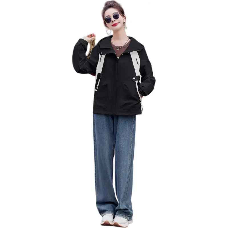 Fele.d Windbreaker Jacket Trench Coat Women's-2