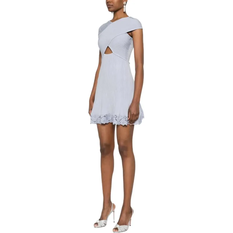 Self portrait Lace hem Mini Dress-3