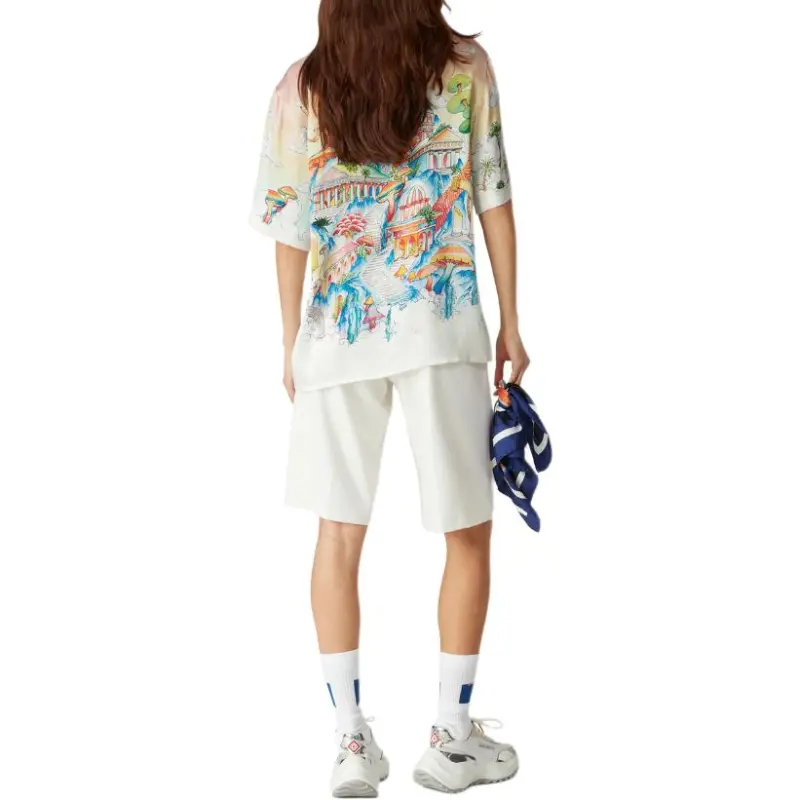CASABLANCA The Road To Knowledge Short Sleeved Satin Shirt-3