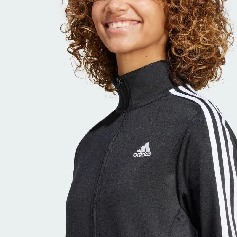 Adidas Women's Classics 3 Stripes Track Top Black/White-4