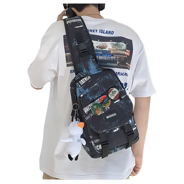 Omanfei Nylon Sling Bag Regular Unisex Multicolor-4