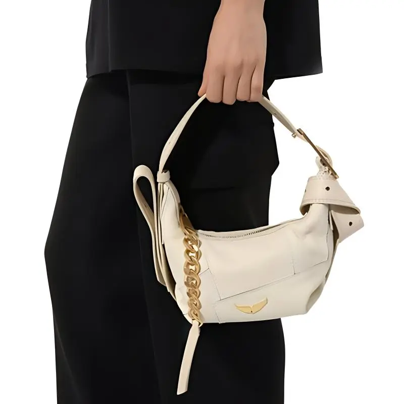 Zadig & Voltaire Calfskin Portable Crossbody Bag Shoulder Bag Mini Women's White-4