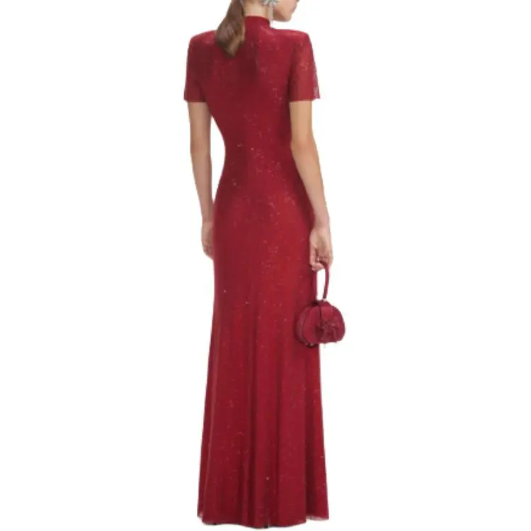Self-portrait Rhinestone Mesh Midi Dress-2