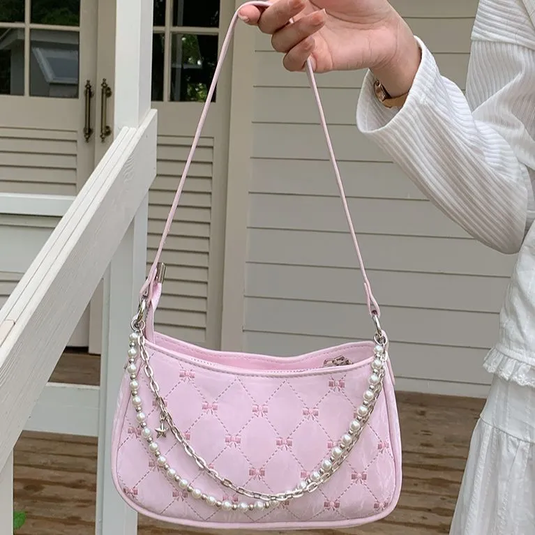 OTA PU Shoulder Bag Crossbody Bag Regular Women's Ecru Pink Black-4