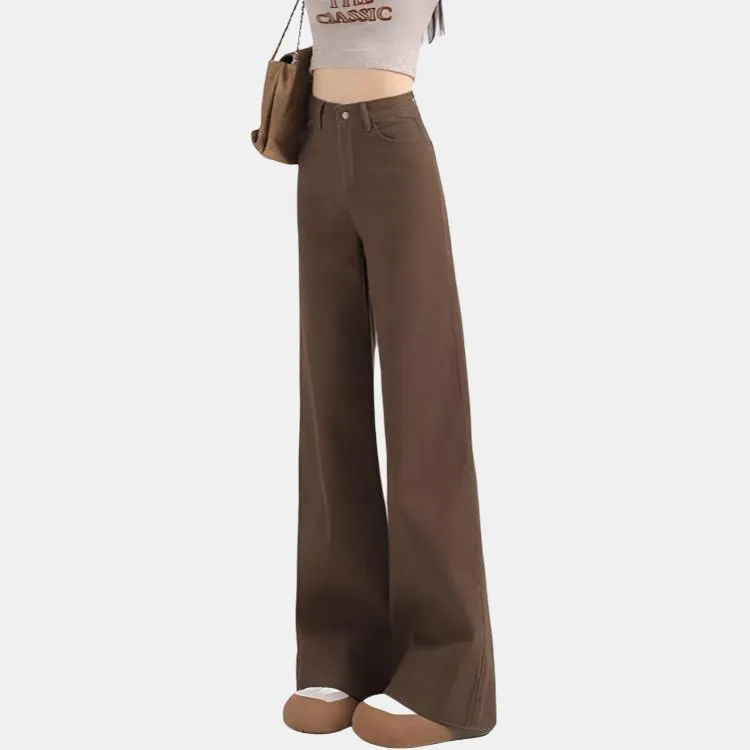 YINLEI Jeans Women's Coffee-2