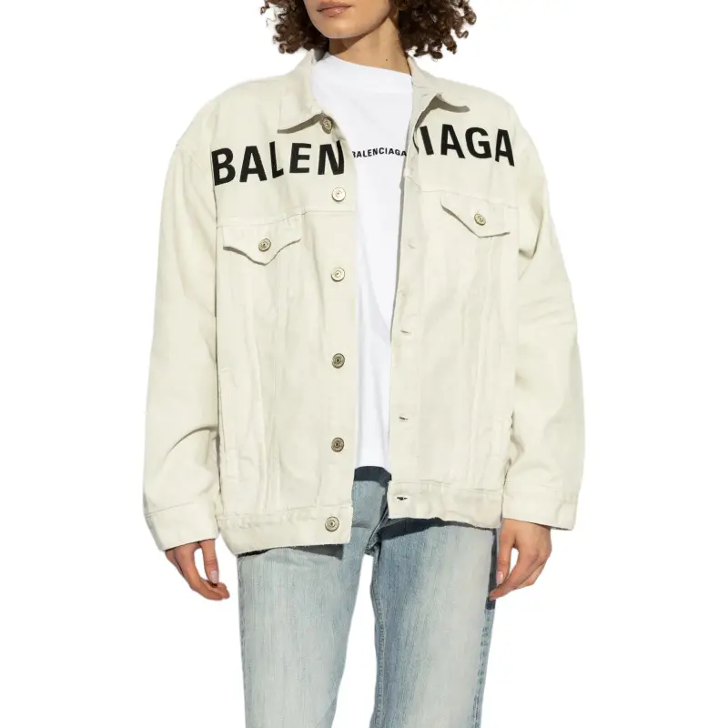 Balenciaga Logo Printed Button Up Jacket-1