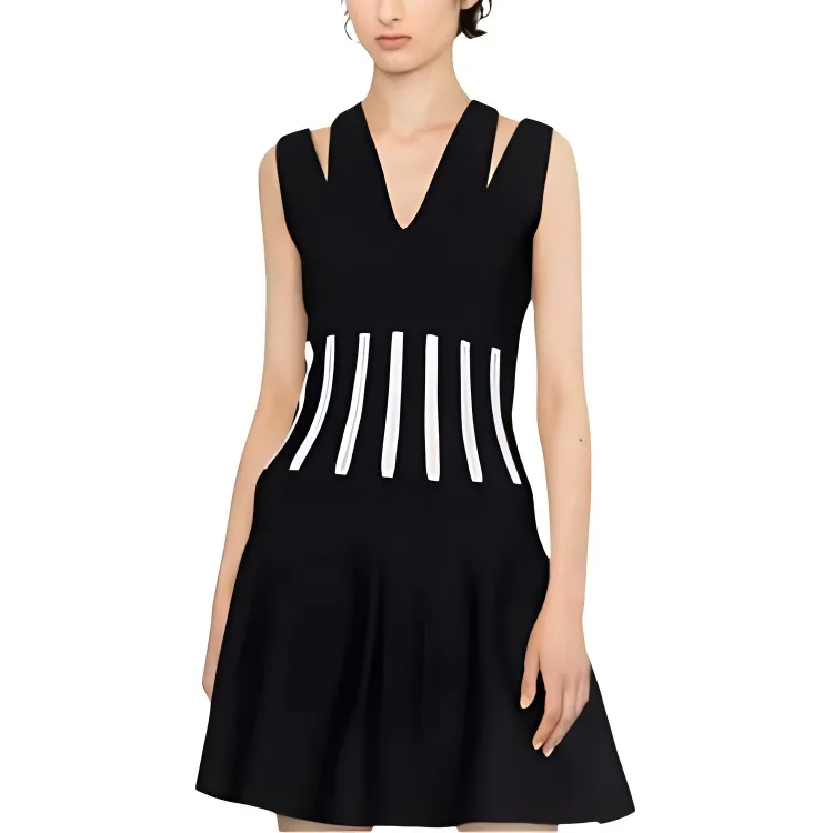 Alexander McQueen V Neck Cut Out Detailed Mini Dress-2