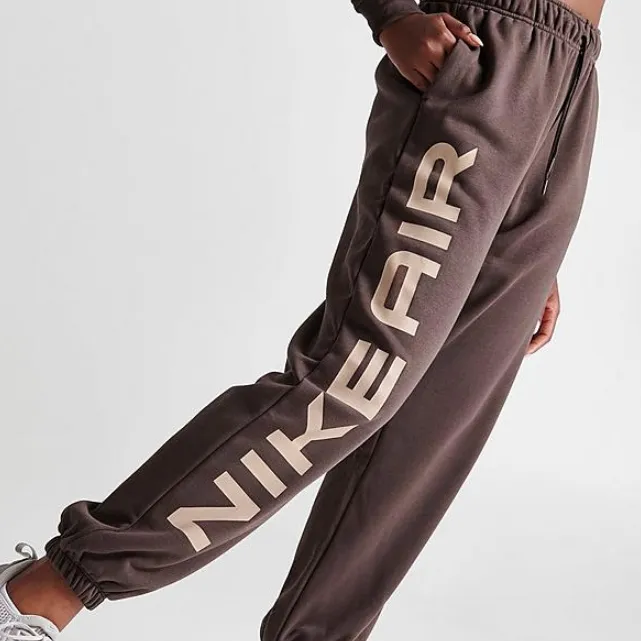 Nike SPORTSWEAR AIR FLEECE Knitted Sports Pants Women's Brown-3