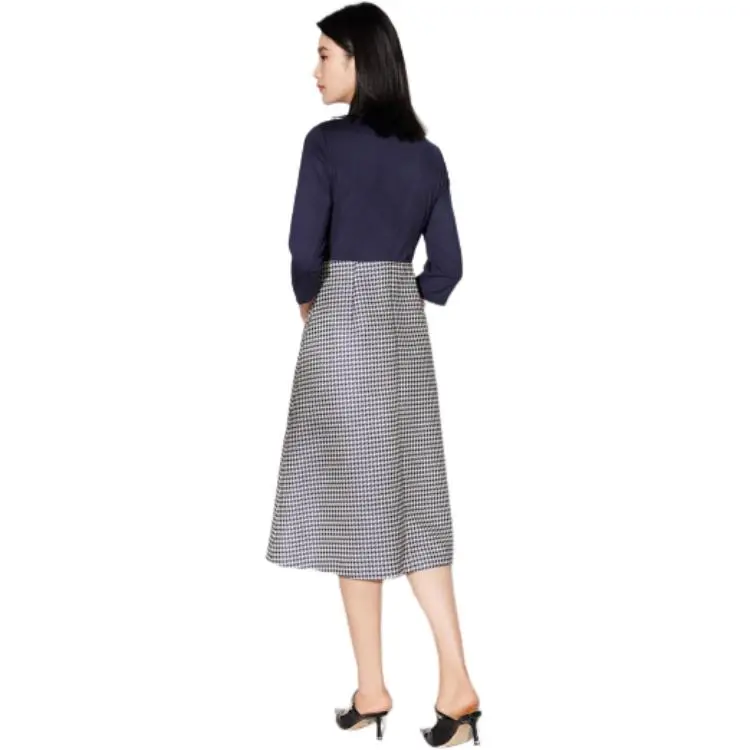 BBLLUUEE Long Sleeved Dress Women's Ink Blue-4