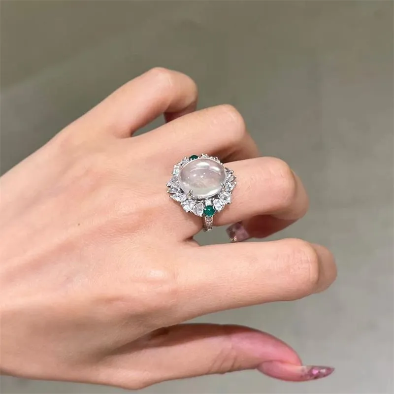 JUNWEN Chalcedony Rings Women's-4