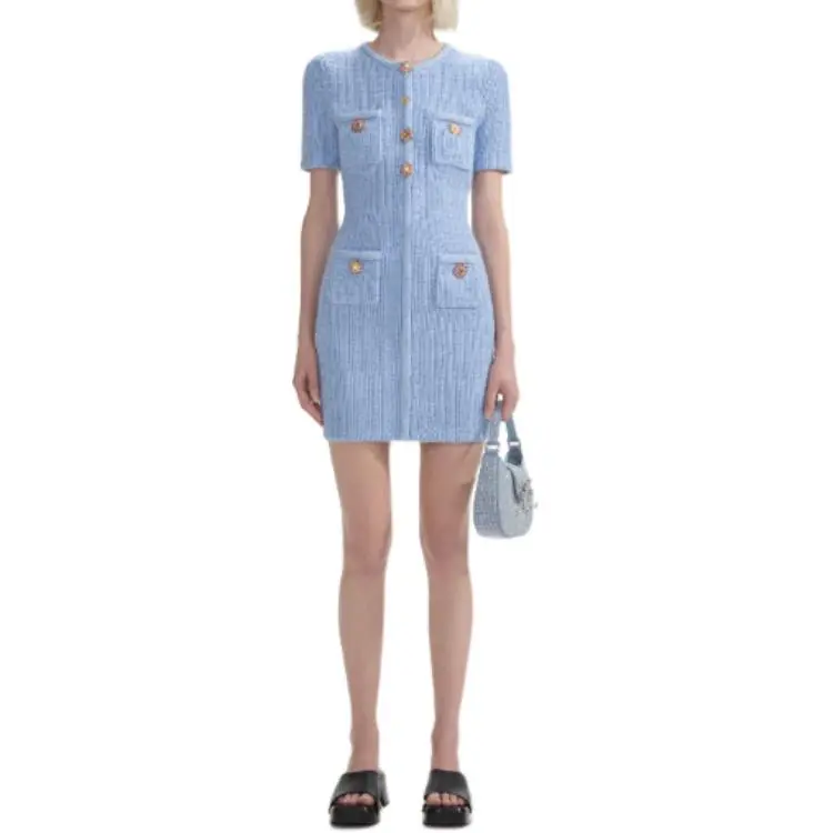 Self portrait Tweed Knitted Mini Dress-1