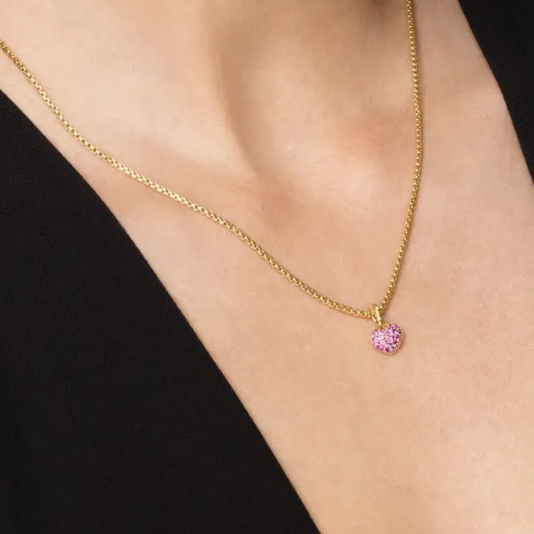 David Yurman 18K Gold Petite Pavé© Sapphire Necklace-2