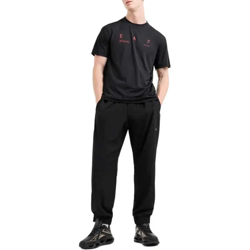 EMPORIO ARMANI EA7 SS25 Knitted Sweatpants Men's Black-1