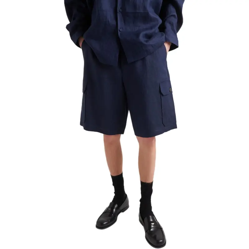 PRADA Logo Patch Cargo Shorts-2