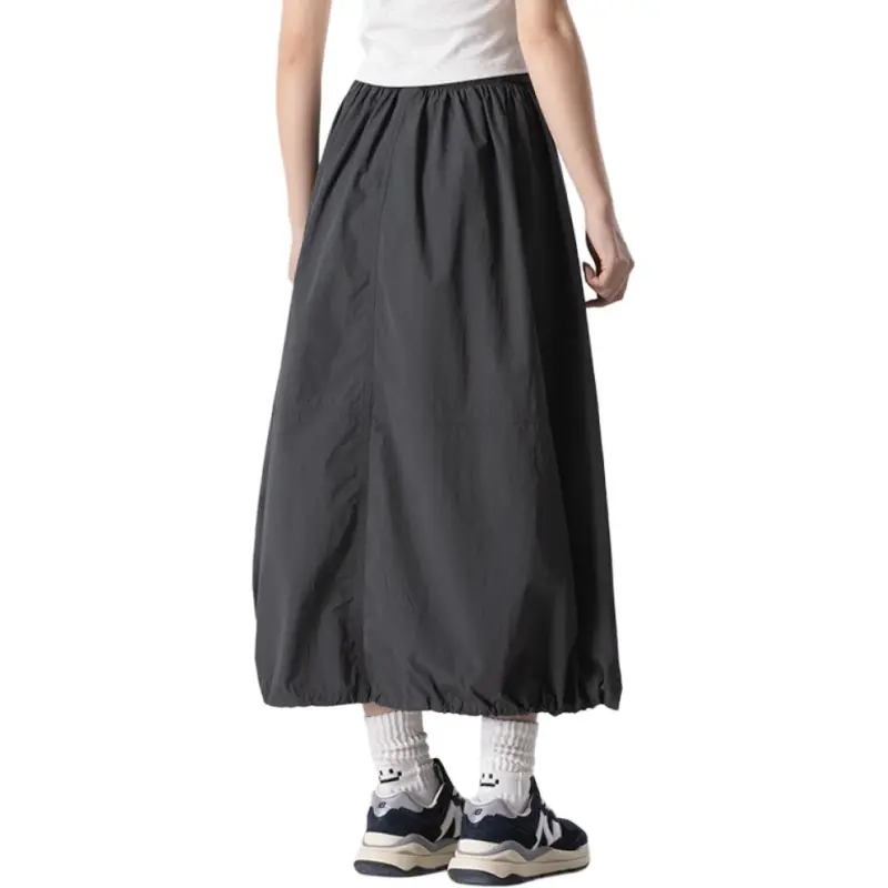 New Balance Casual Long Skirt Women's Black Asphalt Cyan-4