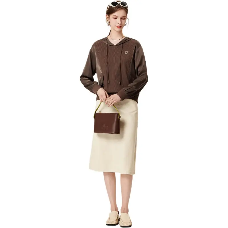 FENHONGMALI Sweatshirt Women's Coffee-6
