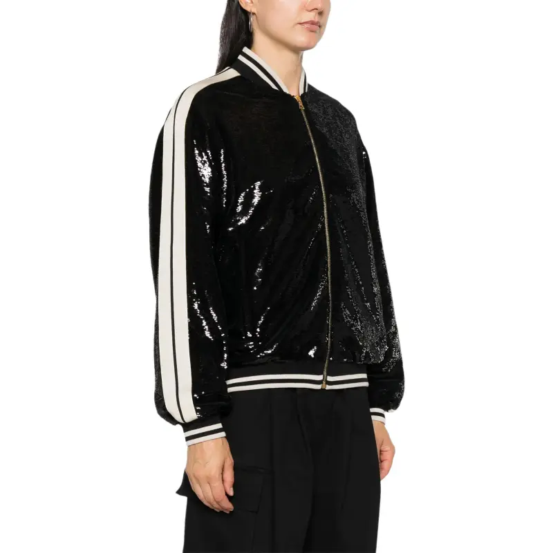 PALM ANGELS Sequinned Bomber Jacket-3