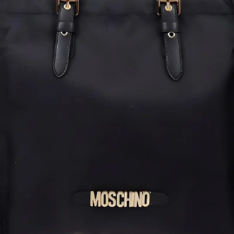MOSCHINO Nylon Tote Bag Shopping Bag Shoulder Bag Crossbody Bag Regular Women's Black-3