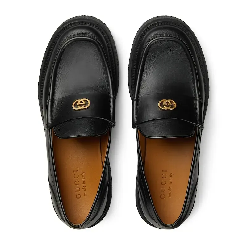GUCCI Menen Interlocking G-plaque Loafers-3
