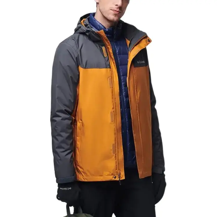 Columbia Water-Resistant Windproof Breathable Warm Heat Reflective Windbreaker Jacket Men's Orange-3
