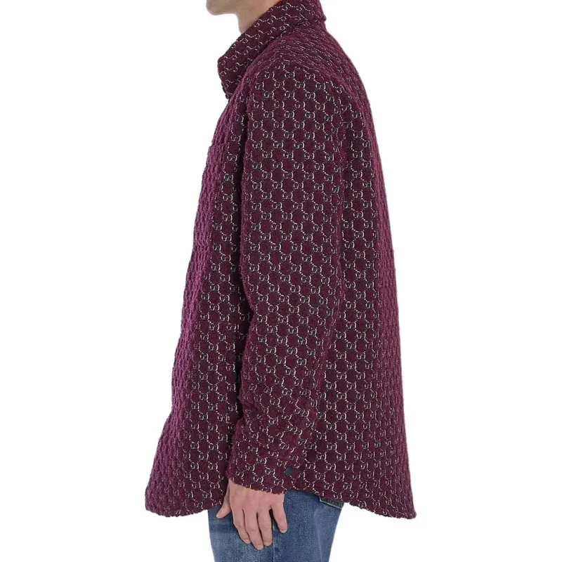 GUCCI Bouclé Wool Jacquard Shirt-4