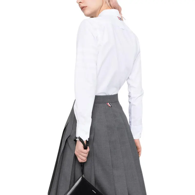 THOM BROWNE Rwb Stripe Pleated Midi Skirt-4