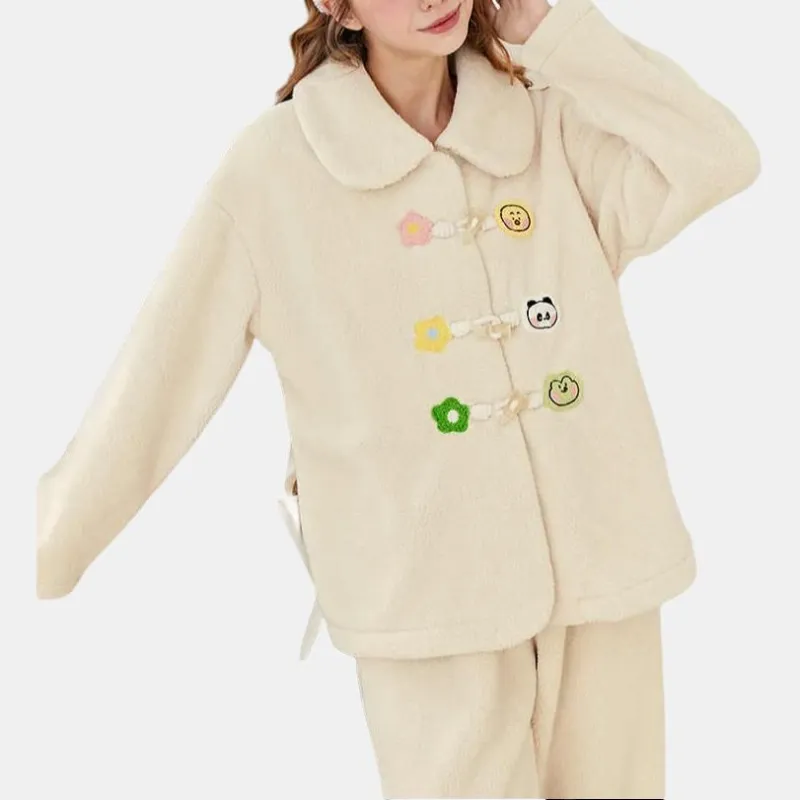 FENTENG x LINE FRIENDS Pajama Set Women's Ecru-1
