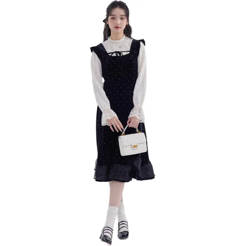 DEAR DEER PUFF Sleeveless Dress Women's Black-1