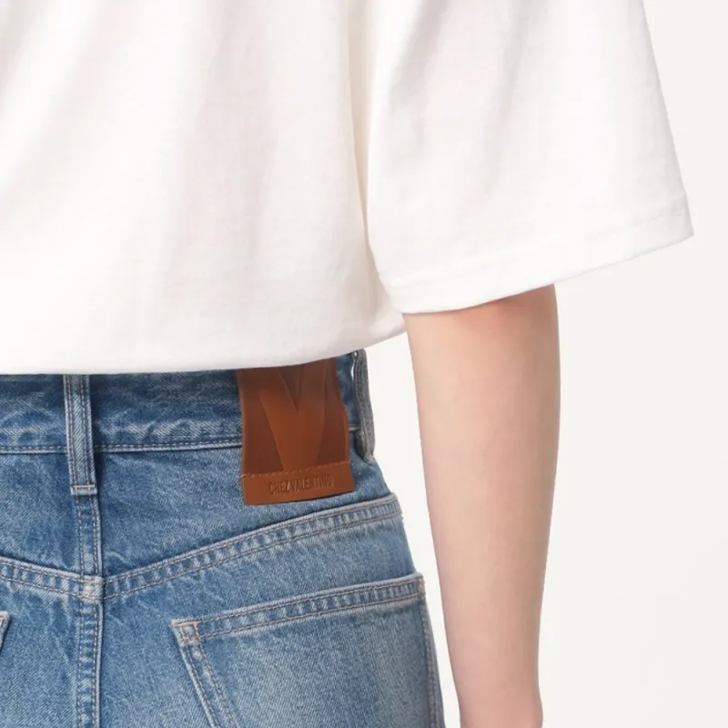 Valentino High Waist Wide Leg Jeans-5