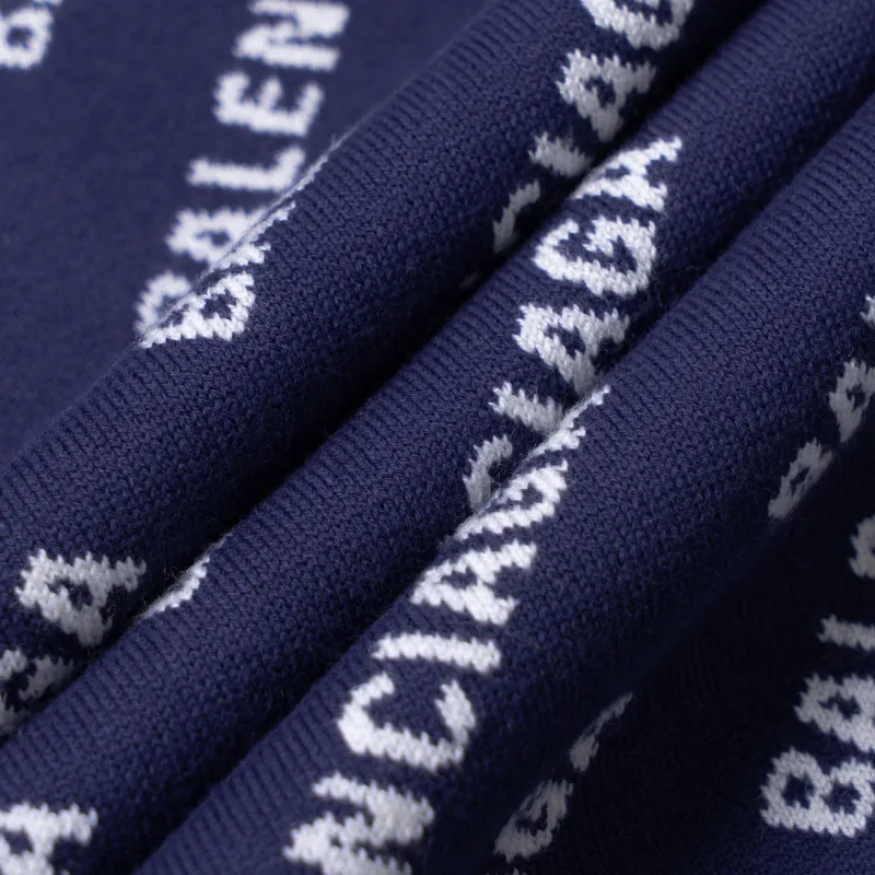 Balenciaga Allover Logo Printed Crewneck Knit Jumper-4
