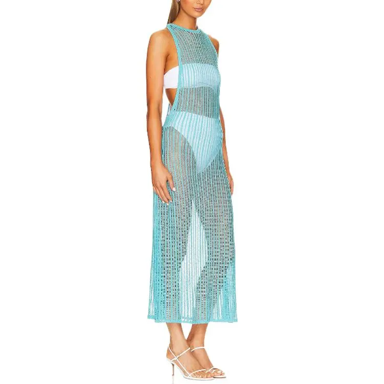 ALPACA Sleeveless Dress Women's Aqua Blue-1