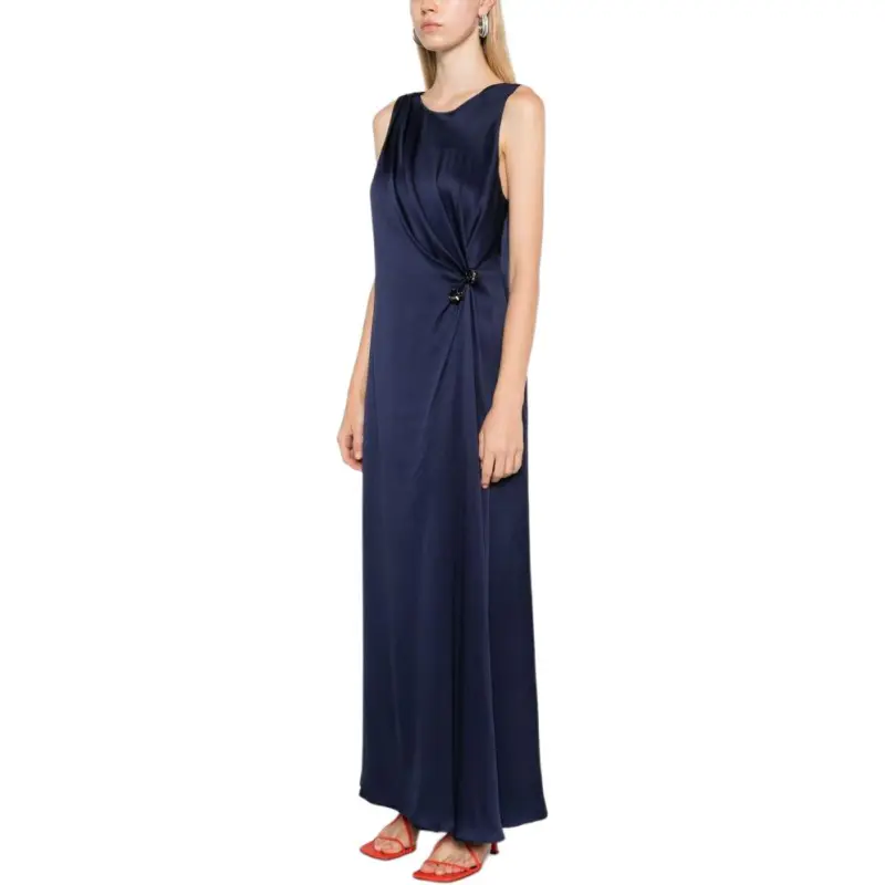GIORGIO ARMANI Embellished Satin Midi Dress-3