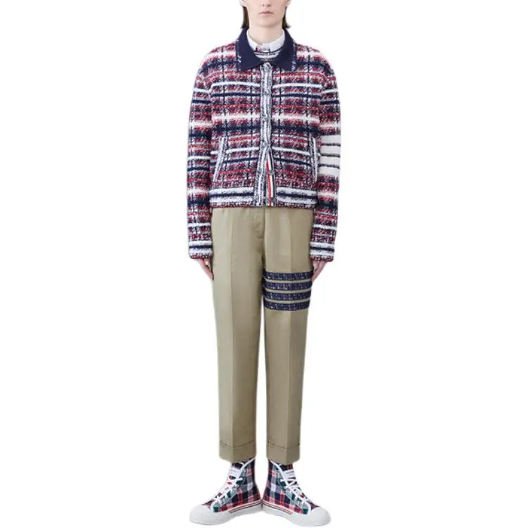 THOM BROWNE Check-Printed 4-Bar Buttoned Jacket-2